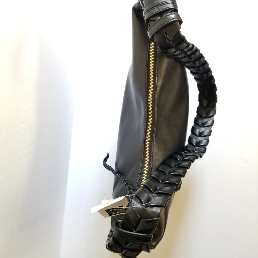 Stella McCartney Braided Hobo Shoulder Bag Black - Picture 6 of 12